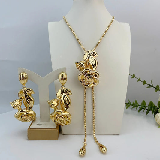 Brazilian Jewelry Unique Big Jewelry Sets For Women Birthday Wedding Gift FHK23223
