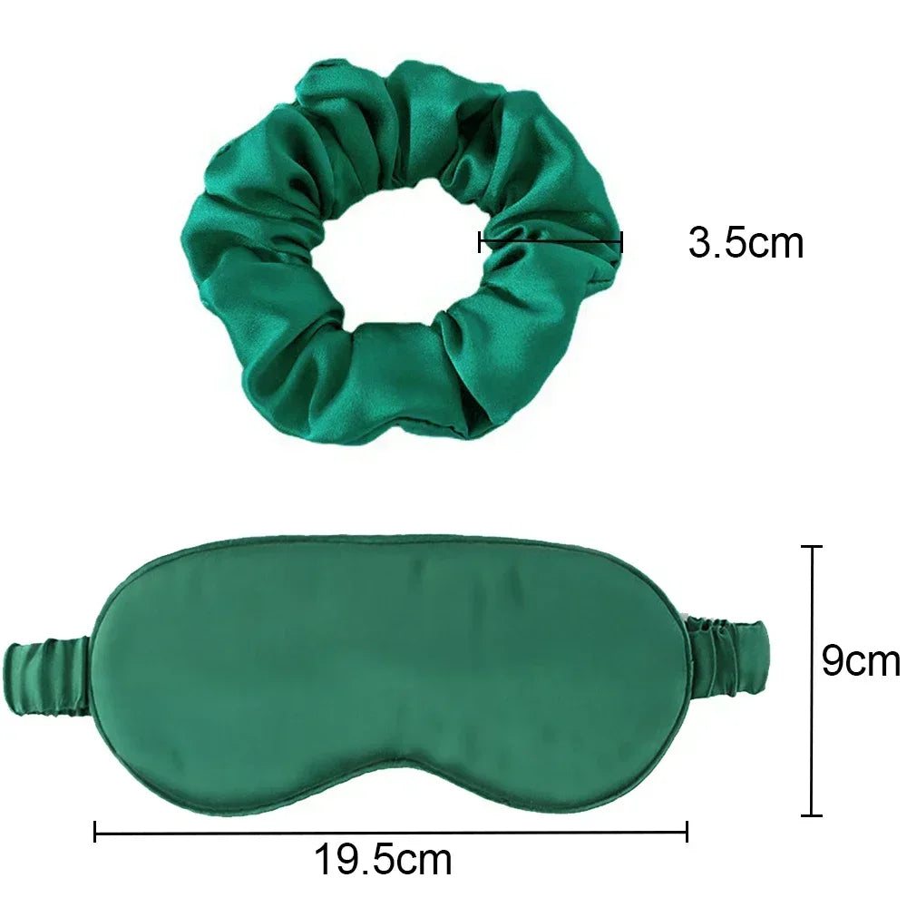 100% Pure Natural Silk Pillowcase Sleep Eye Mask Hair Ring As Birthday Valentine's Day New Year Christmas Gift Set